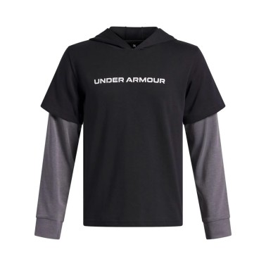 Παιδική Μακρυμάνικη Μπλούζα Μαύρη - Under Armour Rival Heavyweight Wordmark
