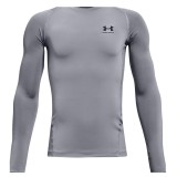 Kids' Long-Sleeve Training Top Grey - Under Armour HeatGear Armour Image 