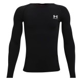 Kids' Long-Sleeve Training Top Black - Under Armour HeatGear Armour Image 