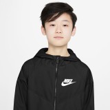 Nike Sportswear Windrunner Μαύρο - Παιδικό Αντιανεμικό Μπουφάν  Εικόνα 1
