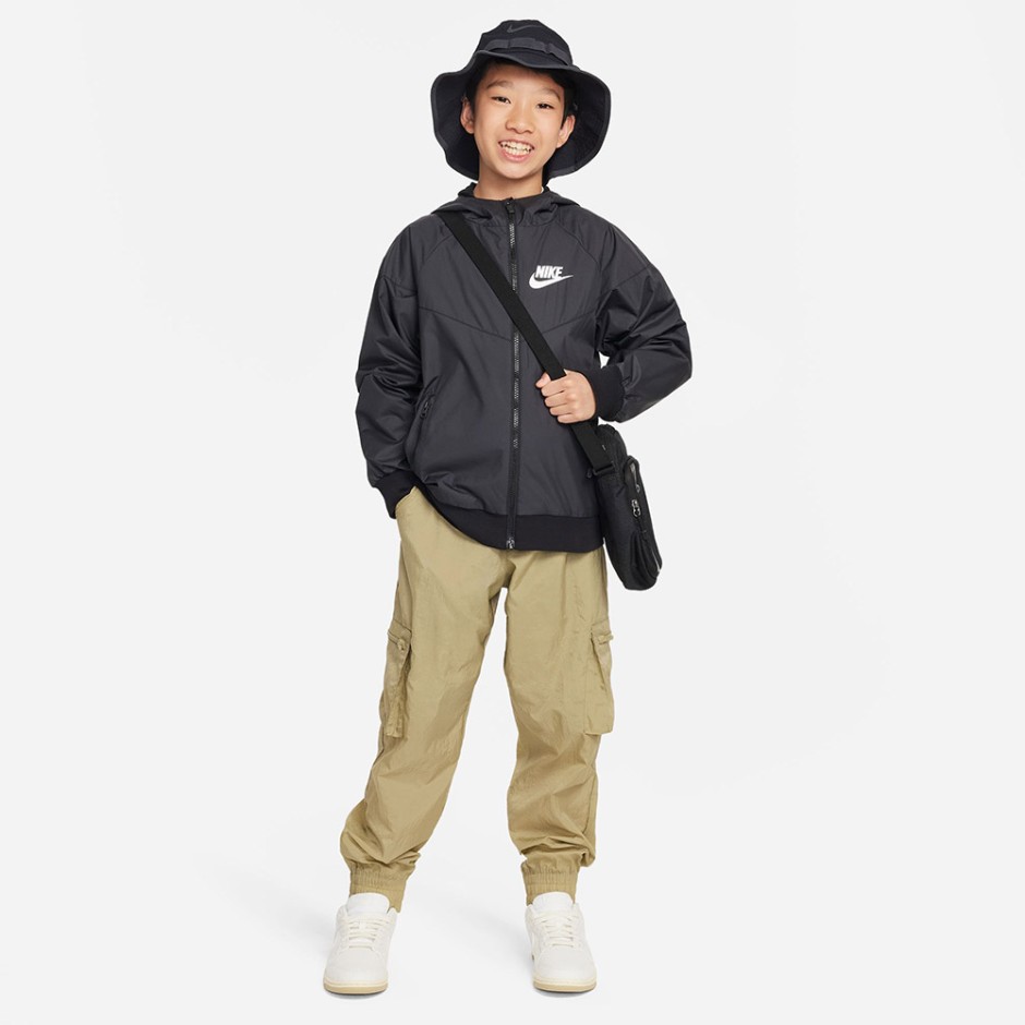 Nike Sportswear Windrunner Μαύρο - Παιδικό Αντιανεμικό Μπουφάν 