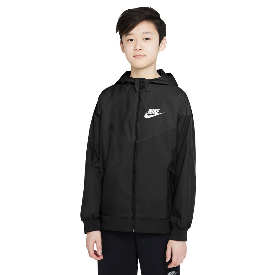 Nike Sportswear Windrunner Μαύρο - Παιδικό Αντιανεμικό Μπουφάν 
