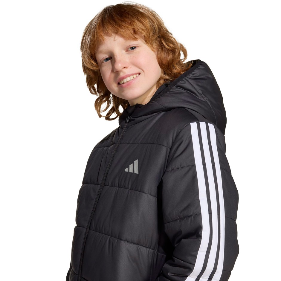 Παιδικό Μπουφάν Μαύρο - adidas Sportswear Essentials 3-Stripes Padded