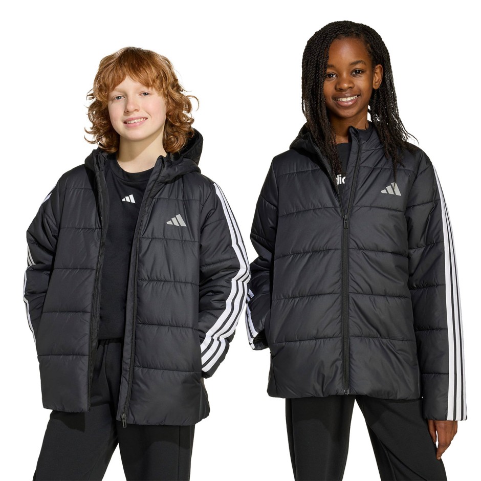 Παιδικό Μπουφάν Μαύρο - adidas Sportswear Essentials 3-Stripes Padded