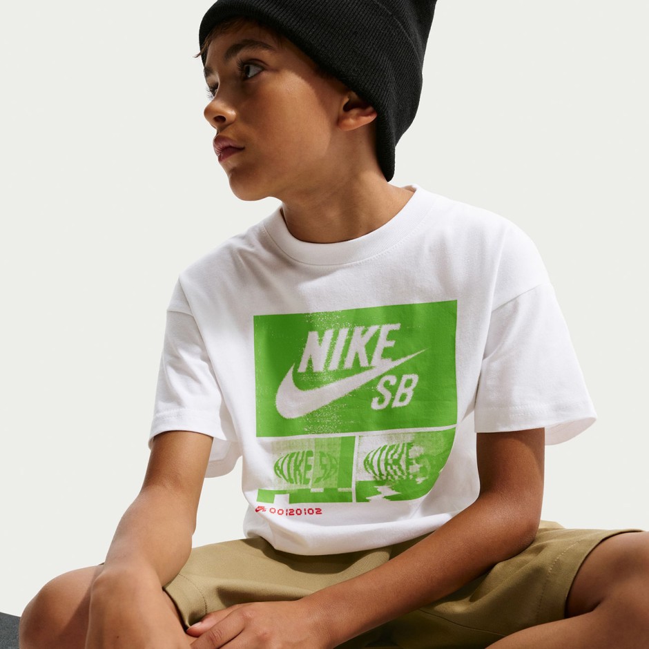 Παιδική Κοντομάνικη Μπλούζα Λευκή - Nike SB