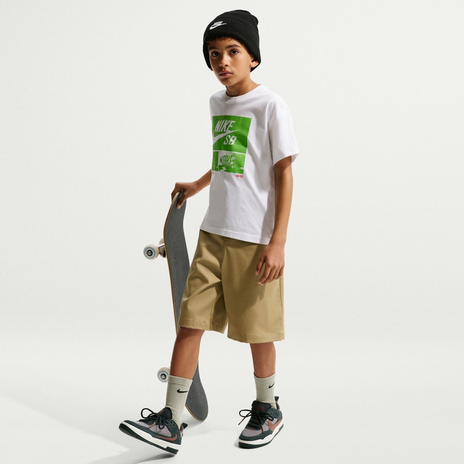 Παιδική Κοντομάνικη Μπλούζα Λευκή - Nike SB