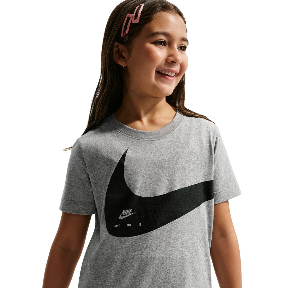 Παιδική Κοντομάνικη Μπλούζα Γκρι - Nike Sportswear Club