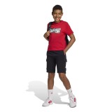 Kids' T-Shirt Red - adidas Sportswear Camo Linear Graphic Image 3