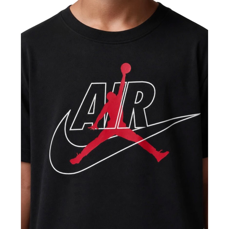 Παιδική Κοντομάνικη Μπλούζα Μαύρη - Jordan Air Swoosh