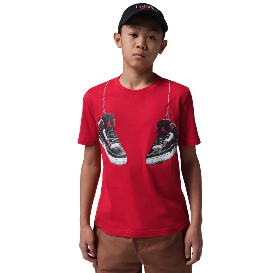 Kids' T-Shirt Red - Jordan AJ3 Shoe Strings 
