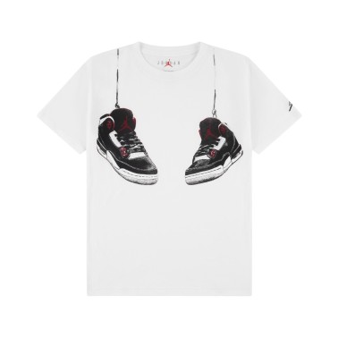 Παιδική Κοντομάνικη Μπλούζα Λευκή - Jordan AJ3 Shoe Strings
