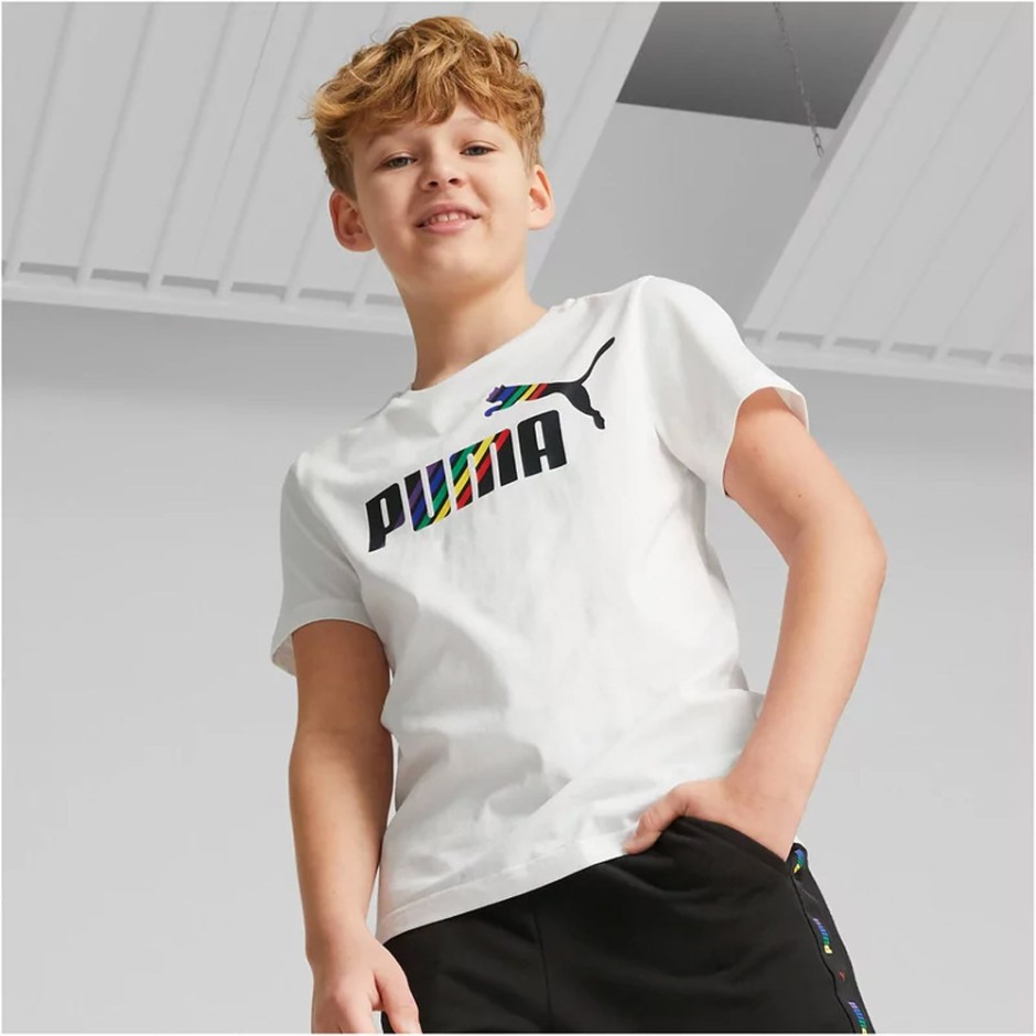 PUMA ESSENTIALS+ LOVE IS LOVE TEE B Λευκό