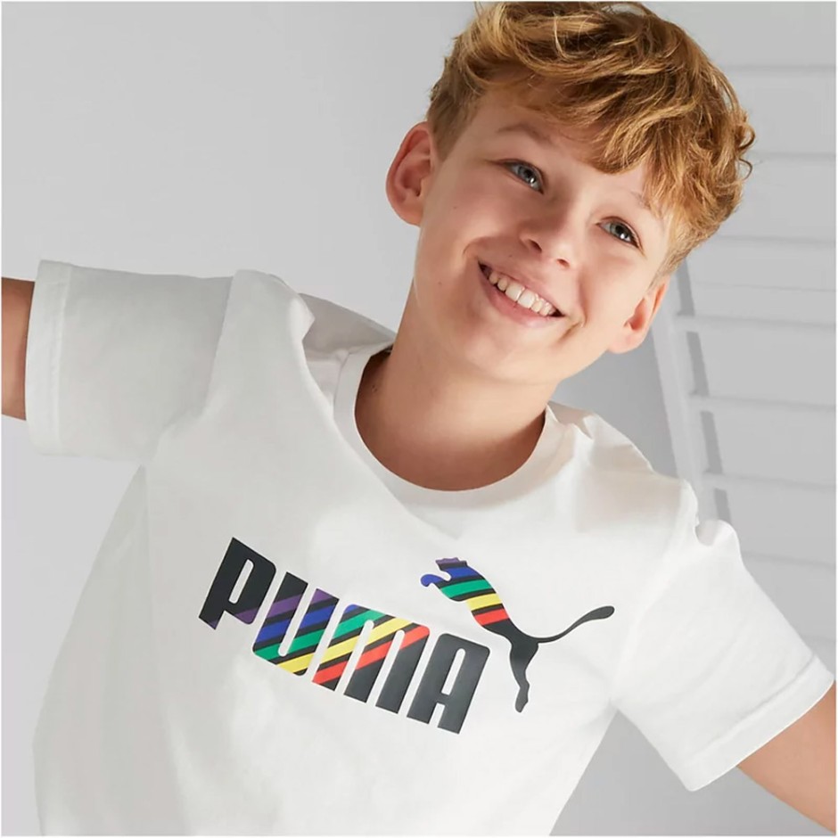 PUMA ESSENTIALS+ LOVE IS LOVE TEE B Λευκό