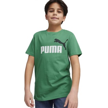 Puma Essentials+ Two-Tone Logo Πράσινο - Παιδική Κοντομάνικη Μπλούζα