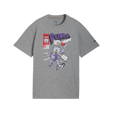 Kids' T-Shirt Grey - PUMA Flagrant Foul Relaxed Basketball Player