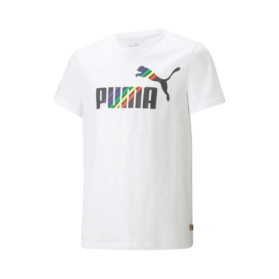PUMA ESSENTIALS+ LOVE IS LOVE TEE B Λευκό