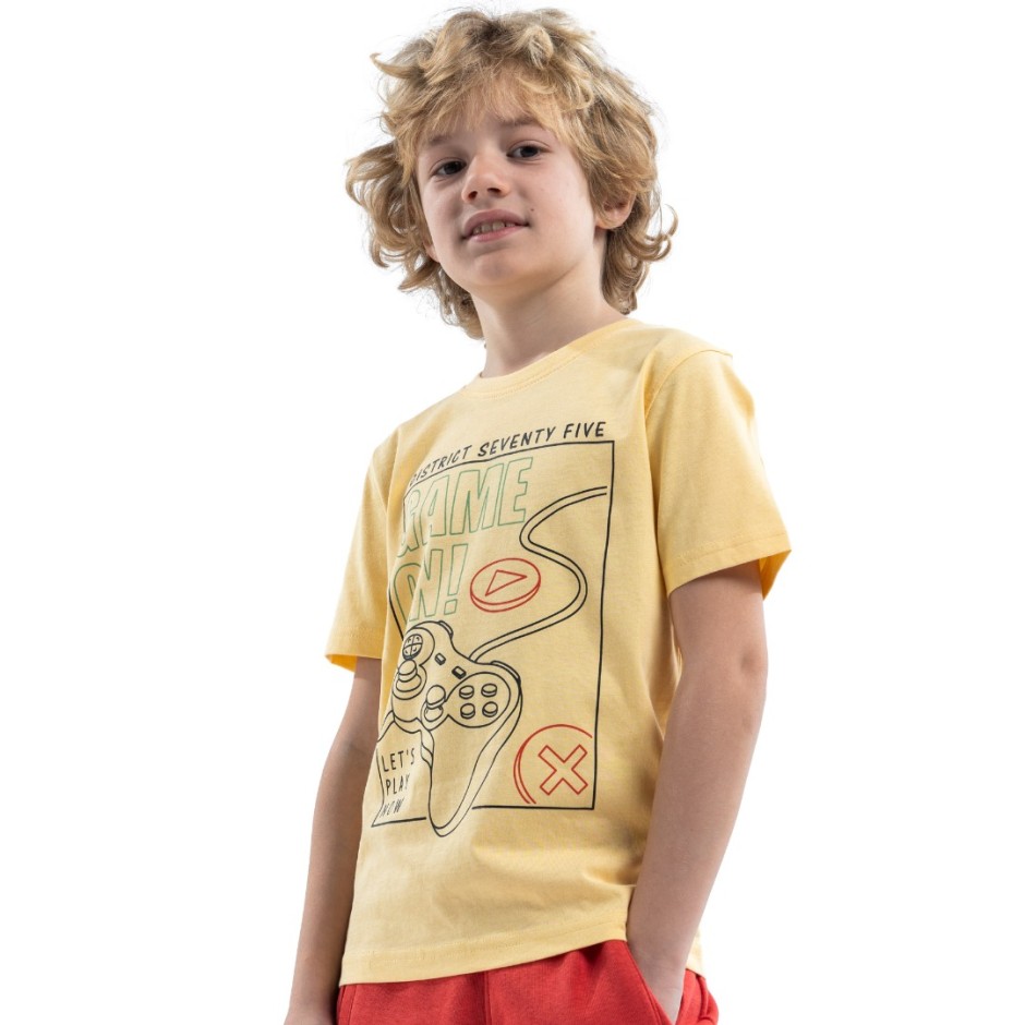 Παιδική Κοντομάνικη Μπλούζα Κίτρινη - District75 