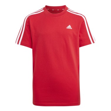 Παιδική Κοντομάνικη Μπλούζα Κόκκινη - adidas Sportswear Essentials 3-Stripes