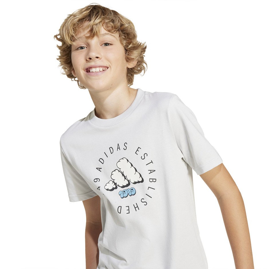 Παιδική Κοντομάνικη Μπλούζα Γκρι - adidas Sportswear Fun Graphic