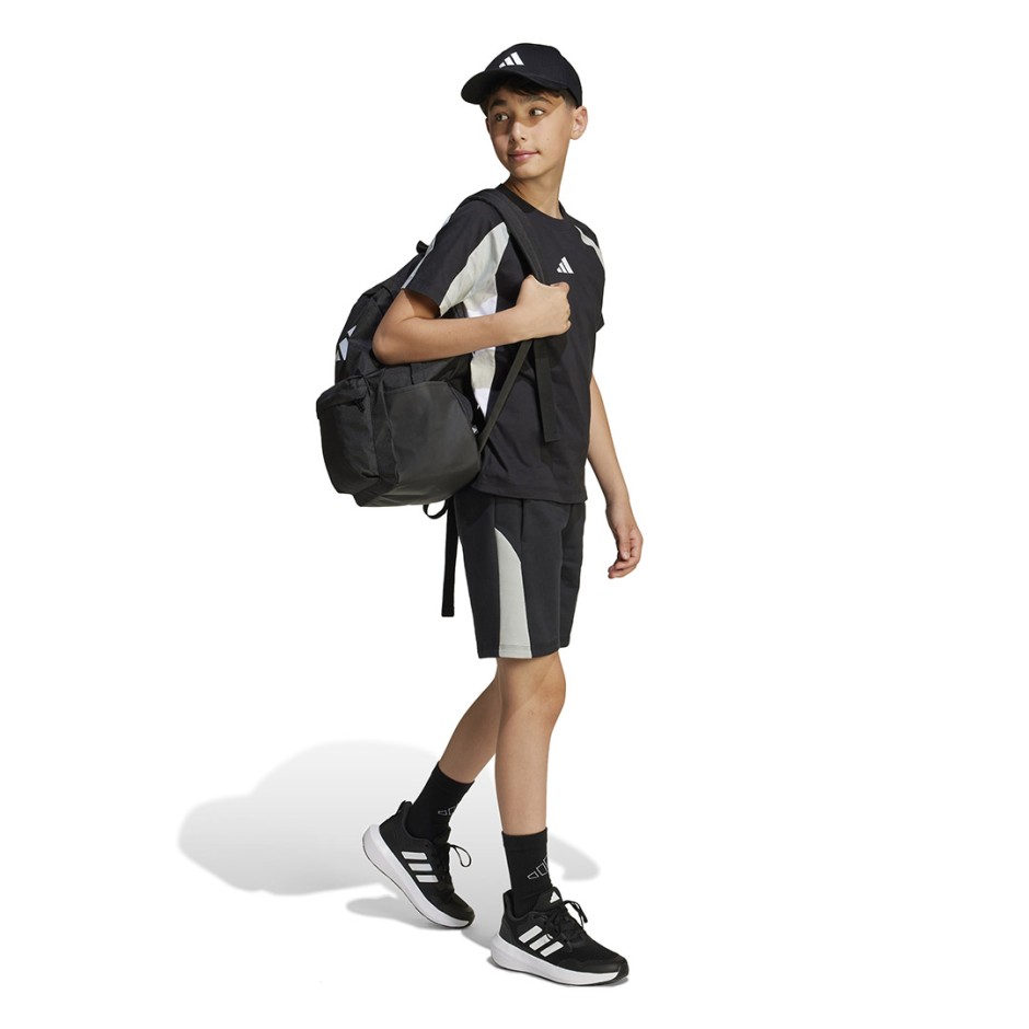 Παιδική Κοντομάνικη Μπλούζα Μαύρη - adidas Sportswear Seasonal Essentials Colorblock