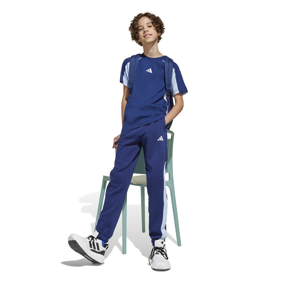 Παιδική Κοντομάνικη Μπλούζα Μπλε - adidas Sportswear Seasonal Essentials Colorblock