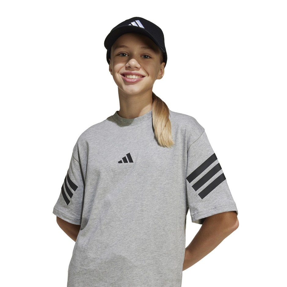 Παιδική Κοντομάνικη Μπλούζα Γκρι - adidas Sportswear Future Icons 3-Stripes