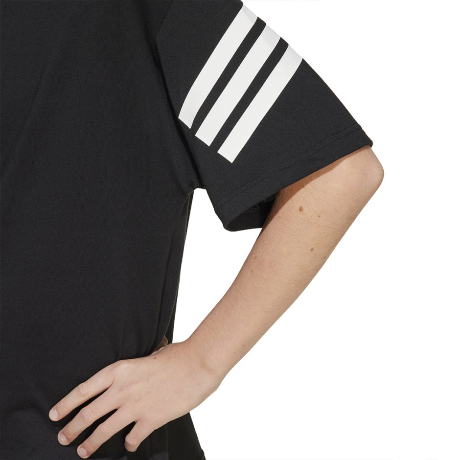 Παιδική Κοντομάνικη Μπλούζα Μαύρη - adidas Sportswear Future Icons 3-Stripes