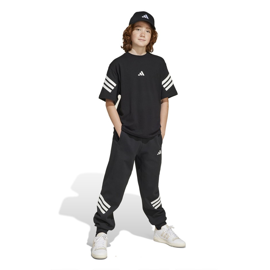 Παιδική Κοντομάνικη Μπλούζα Μαύρη - adidas Sportswear Future Icons 3-Stripes