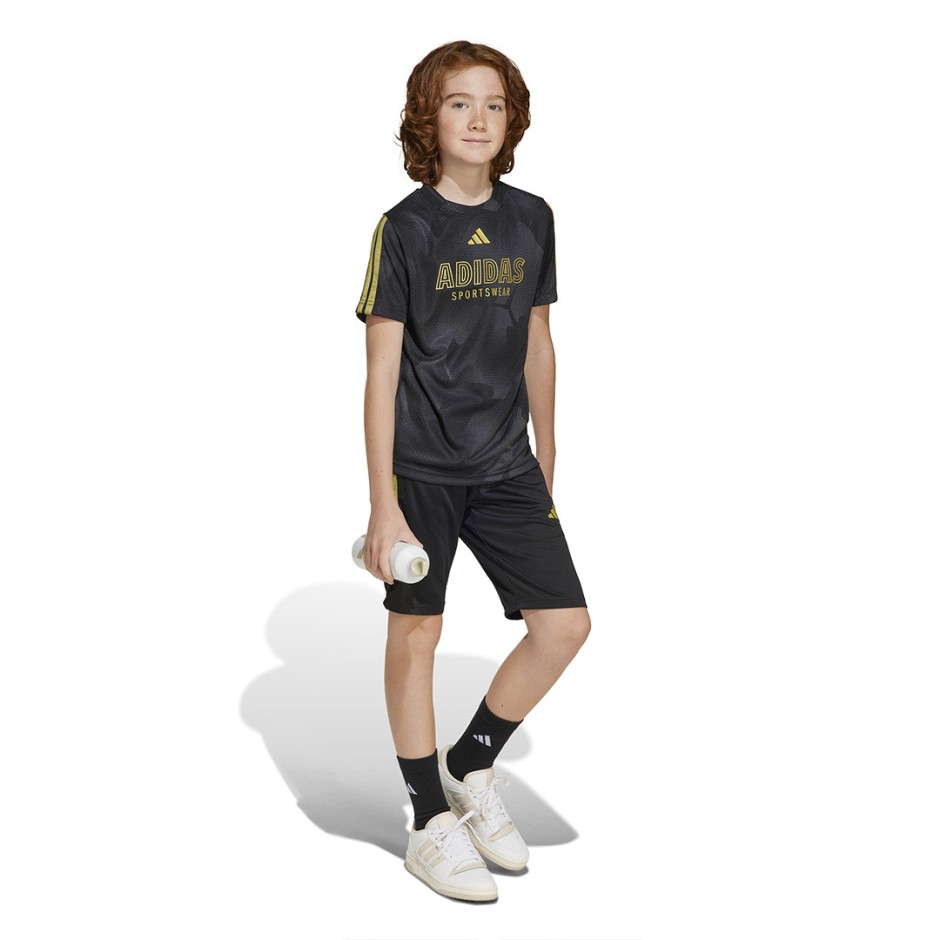 Παιδική Κοντομάνικη Μπλούζα Μαύρη - adidas Sportswear House Of Tiro Colors