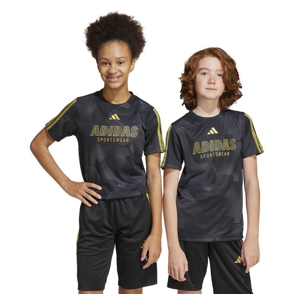 Παιδική Κοντομάνικη Μπλούζα Μαύρη - adidas Sportswear House Of Tiro Colors
