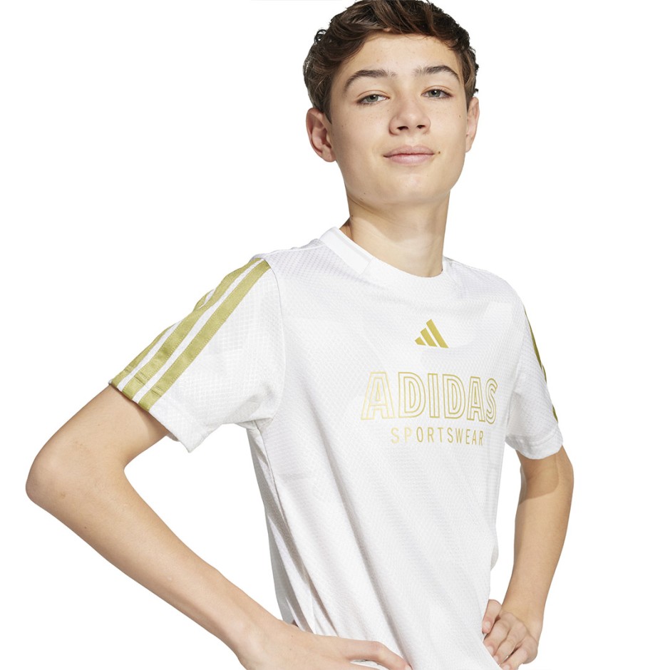 Παιδική Κοντομάνικη Μπλούζα Λευκή - adidas Sportswear House Of Tiro Colors Of Football