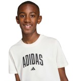 Kids' T-Shirt Ecru - adidas Sportswear Collegiate Graphic Image 1