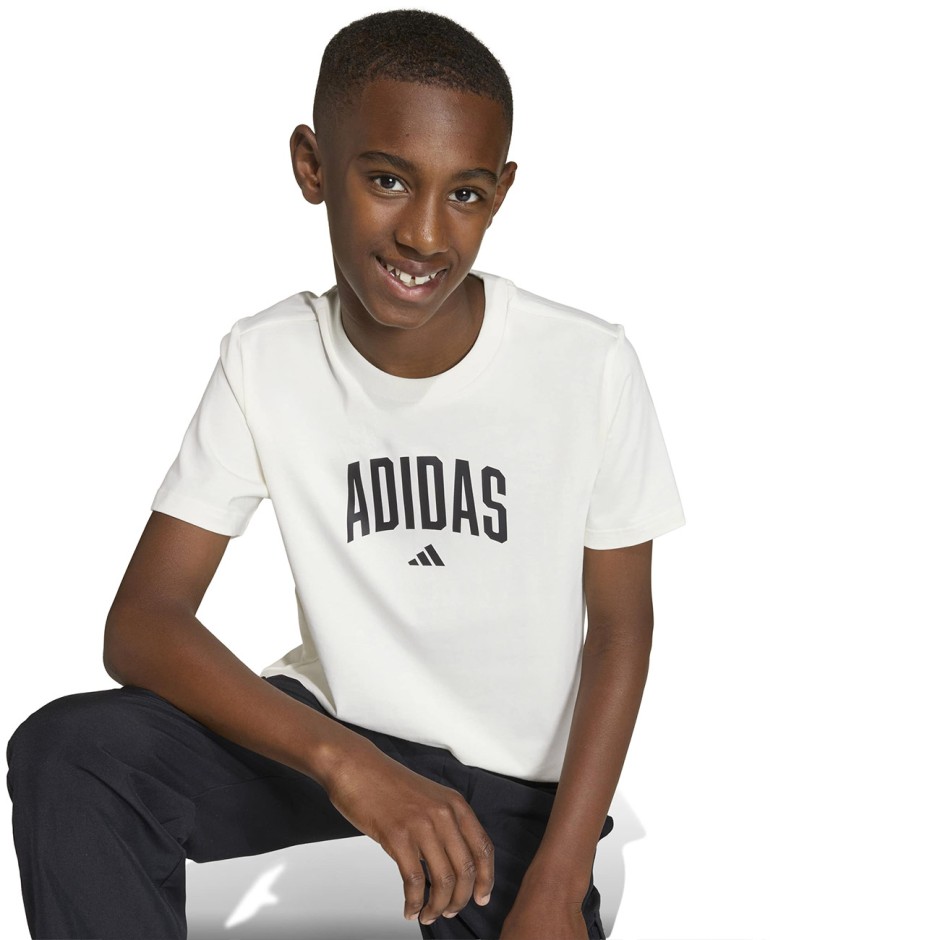 Kids' T-Shirt Ecru - adidas Sportswear Collegiate Graphic