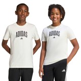 Kids' T-Shirt Ecru - adidas Sportswear Collegiate Graphic Image 3