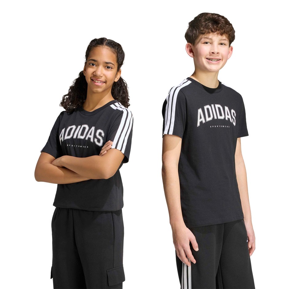Kids' T-Shirt Black - adidas Sportswear Seasonals Codes Collegiate Graphic