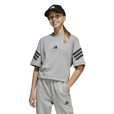 Παιδική Κοντομάνικη Μπλούζα Γκρι - adidas Sportswear Future Icons 3-Stripes