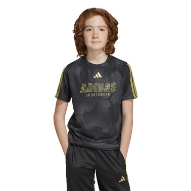 Παιδική Κοντομάνικη Μπλούζα Μαύρη - adidas Sportswear House Of Tiro Colors