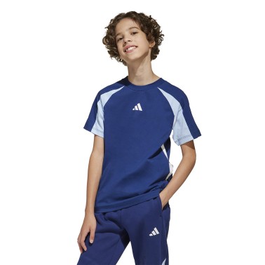 Παιδική Κοντομάνικη Μπλούζα Μπλε - adidas Sportswear Seasonal Essentials Colorblock