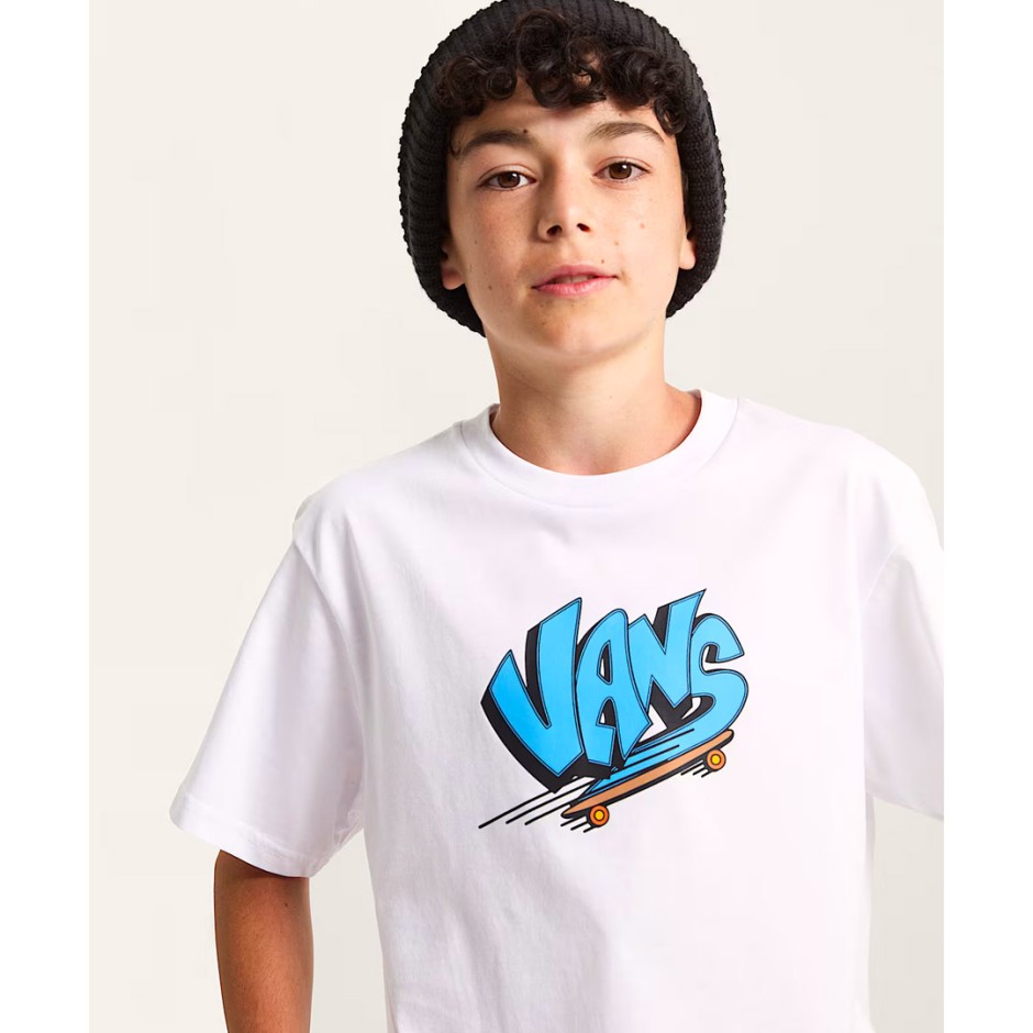 Παιδική Κοντομάνικη Μπλούζα Λευκή - Vans Sk8