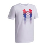 Παιδική Κοντομάνικη Μπλούζα Λευκή - Under Armour Logo Blur Εικόνα 1