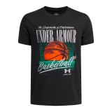 Παιδική Κοντομάνικη Μπλούζα Μαύρη - Under Armour Basketball Εικόνα 