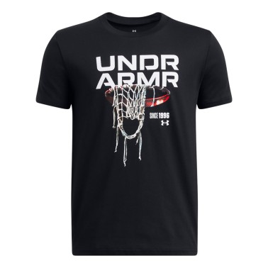 Παιδική Κοντομάνικη Μπλούζα Μαύρη - Under Armour Hoops Net