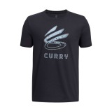 UNDER ARMOUR CURRY LOGO TEE 1387102-002 Black Image 