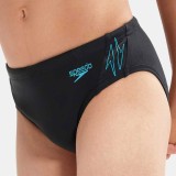 SPEEDO HYPER BOOM LOGO SPLICE 5CM BRIEF 003153-15176J Black Image 2