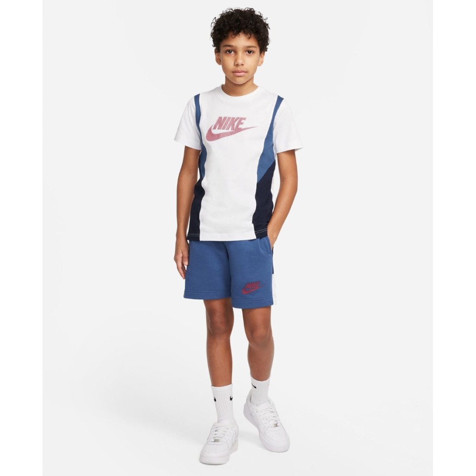 NIKE SPORTSWEAR HYBRID KIDS' FRENCH TERRY SHORTS DQ7843-422 Μπλε