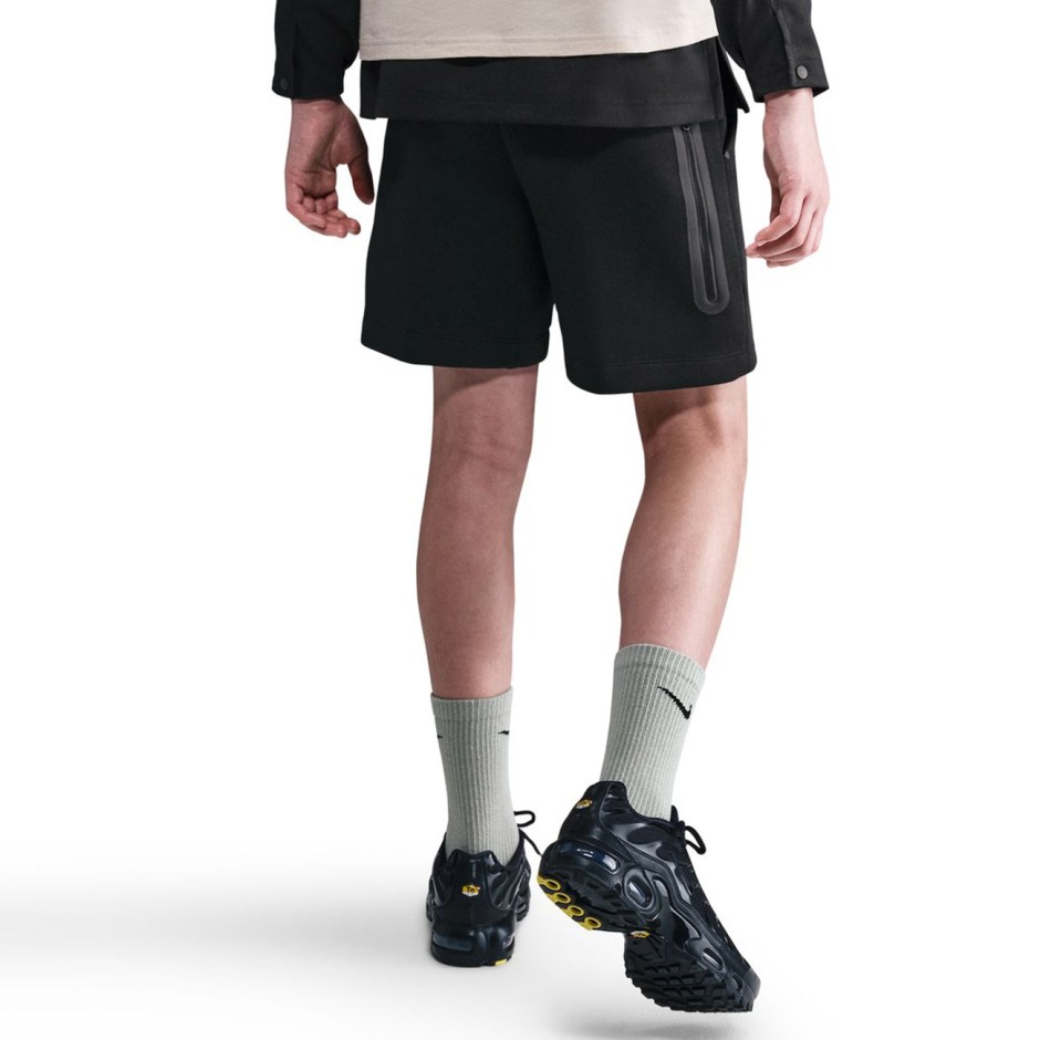 Kids' Shorts Black - Nike Sportswear Tech Fleece