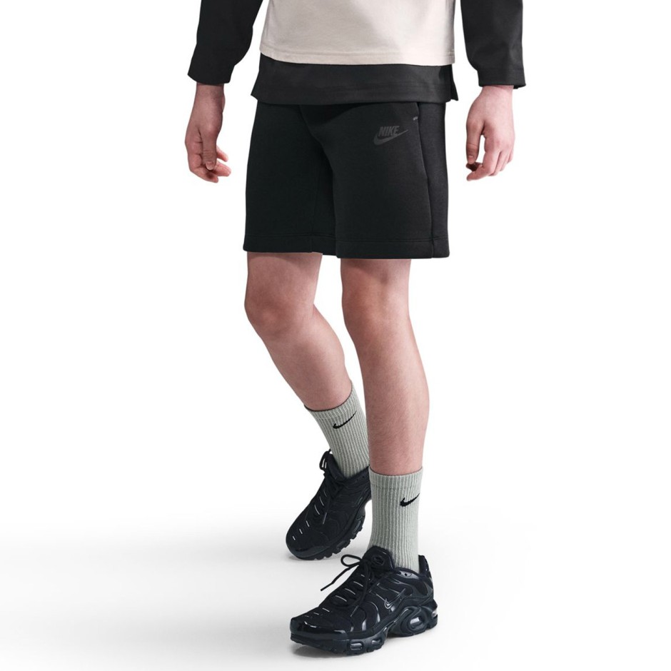 Kids' Shorts Black - Nike Sportswear Tech Fleece