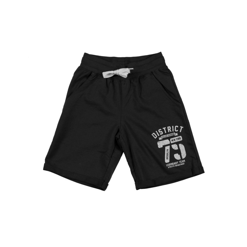 DISTRICT75 BOYS' SHORT PANTS 120KBVE-737 Μαύρο