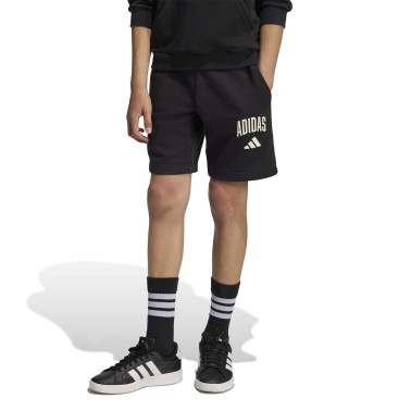 Παιδική Βερμούδα Μαύρη - adidas Sportswear Seasonals Collegiate Typograph