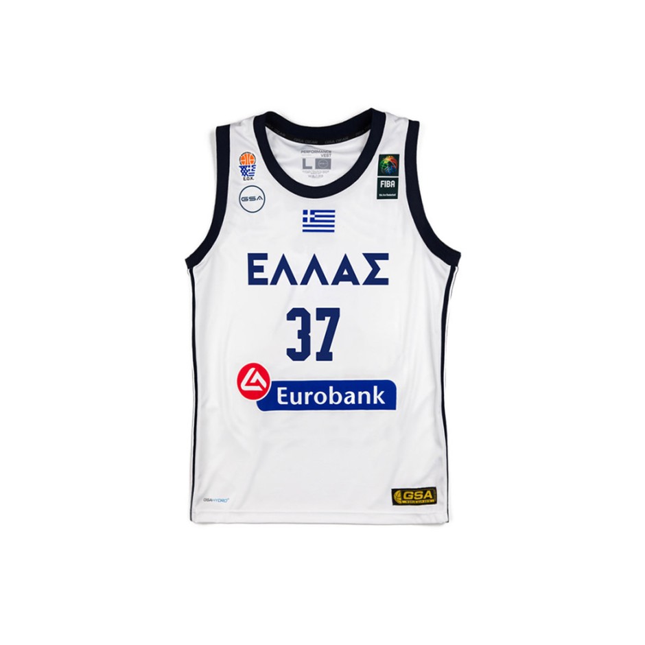 GSA GAME SHIRT OFFICIAL UNIFORM KID-37 KOSTAS ANTETOKOUNMPO 17-93065-WHITE Λευκό